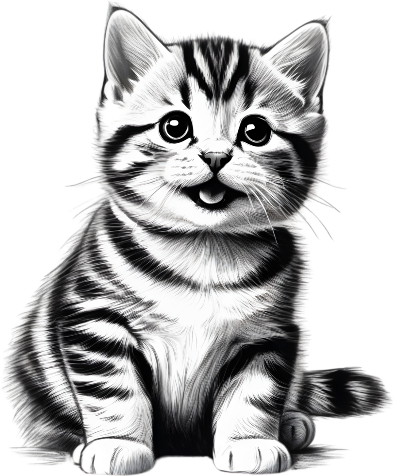 A sketch of an American Shorthair cat. AI-Generated. png
