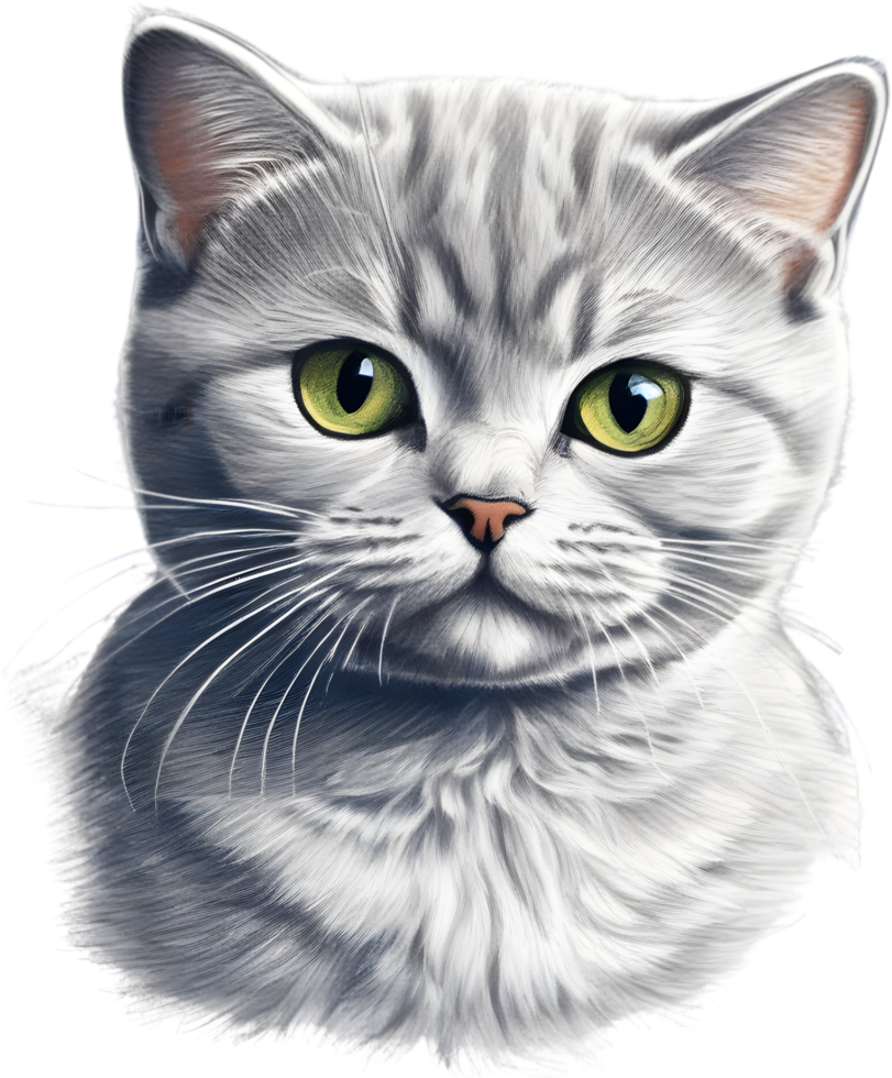 A sketch of a British Shorthair cat. AI-Generated. png