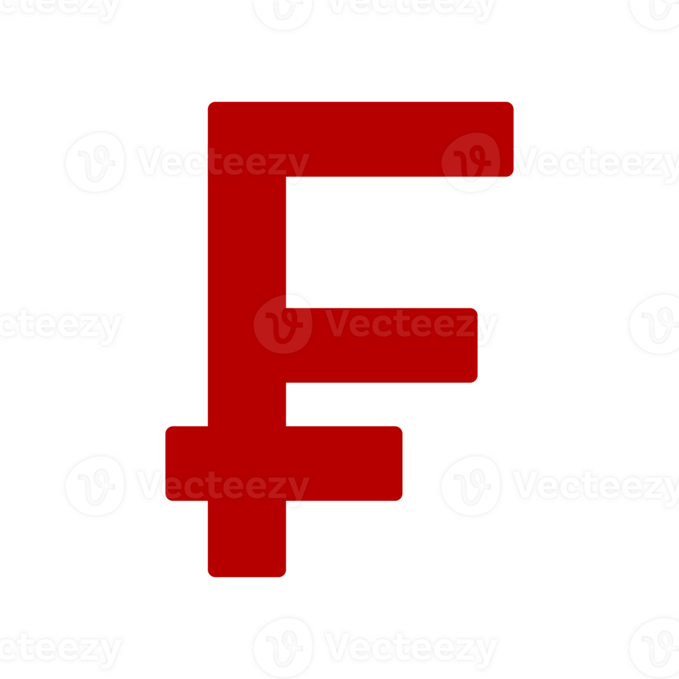 Swiss Franc sign, Switzerland's official currency franc icon isolated on transparent background png