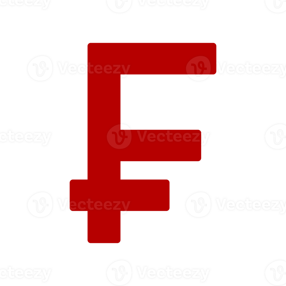 swiss franc tecken, schweiziska officiell valuta franc ikon isolerat på transparent bakgrund png