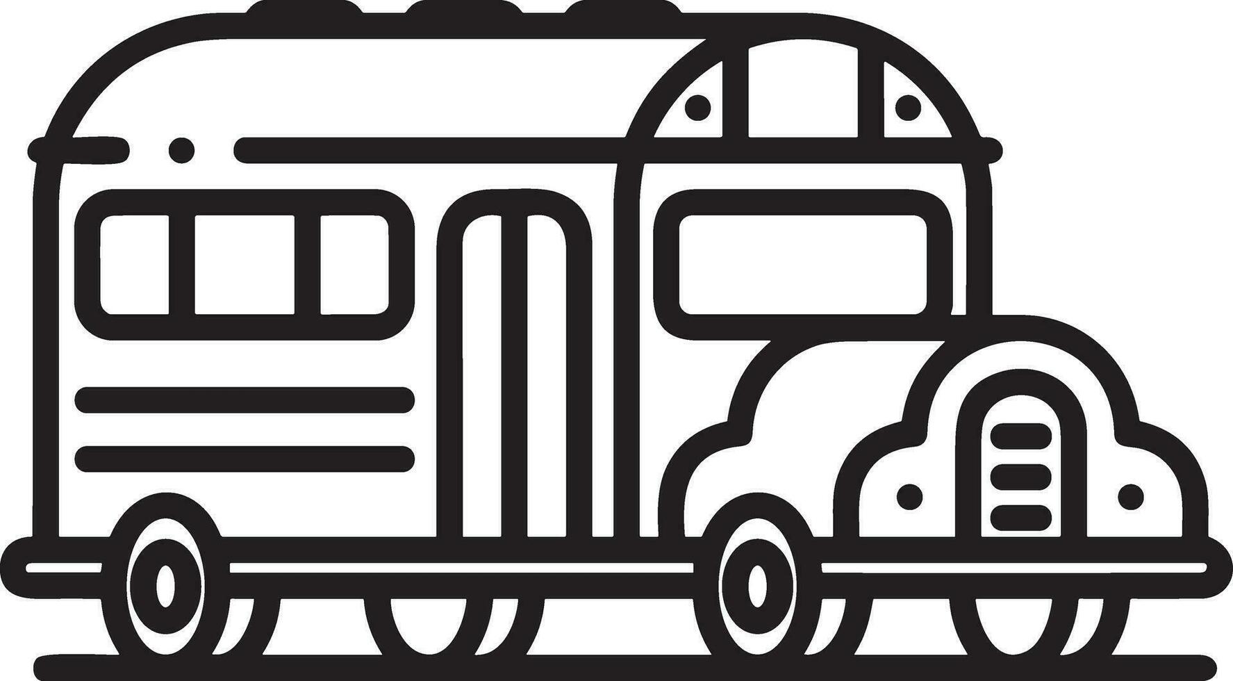 Bus transportation symbol icon vector image. Illustration of the silhouette bus transport public travel design image