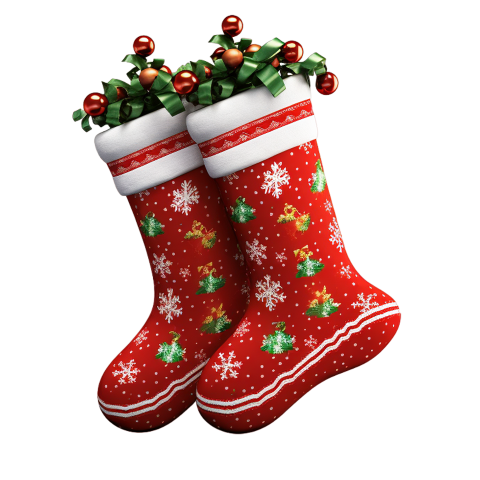 Cute Christmas Socks Ai Generative png