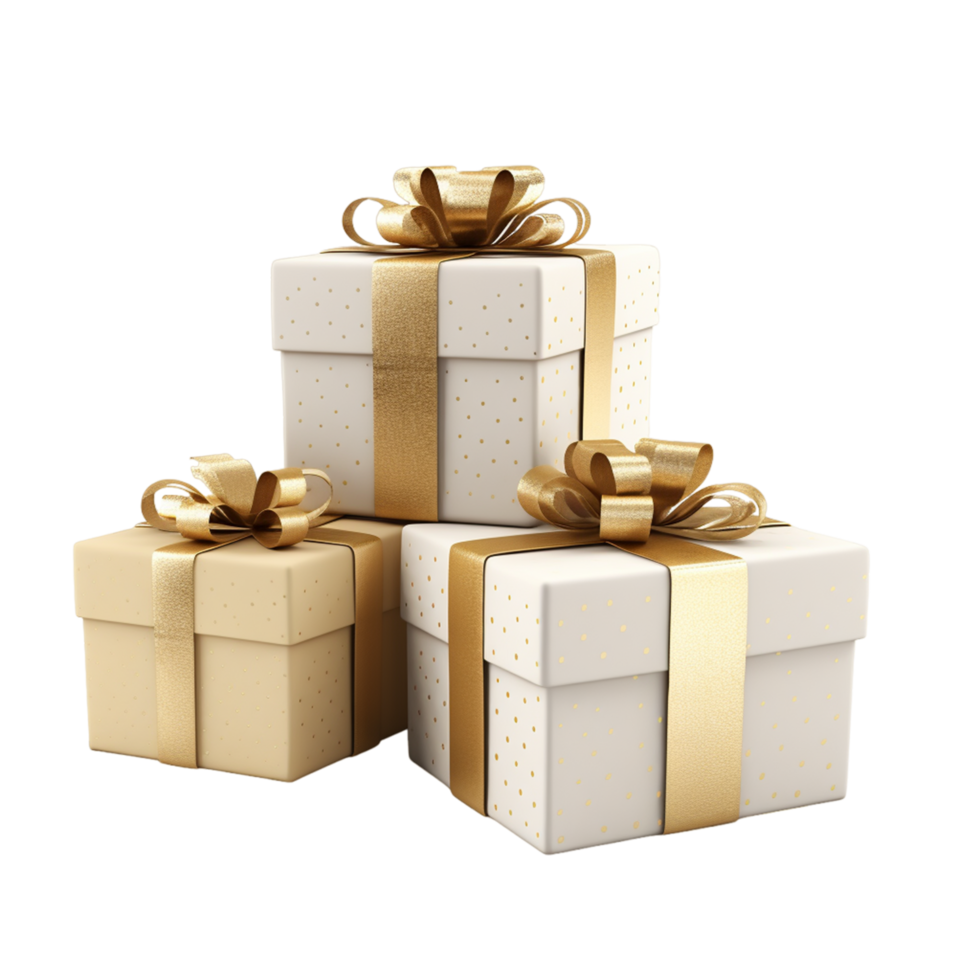 Golden Gift Box Ai Generative png