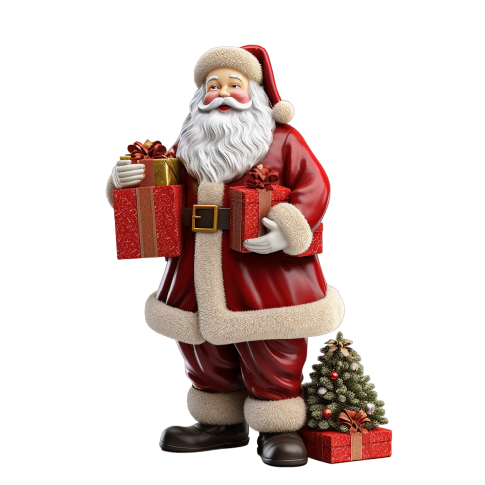 Christmas Santa Claus with gifts Ai Generative png