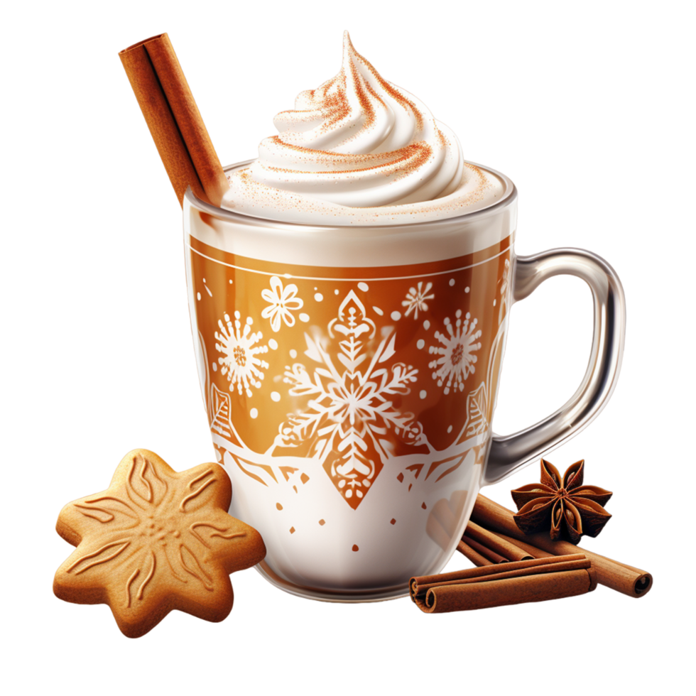 Chocolat boisson Noël agresser dessert café tasse ai génératif png