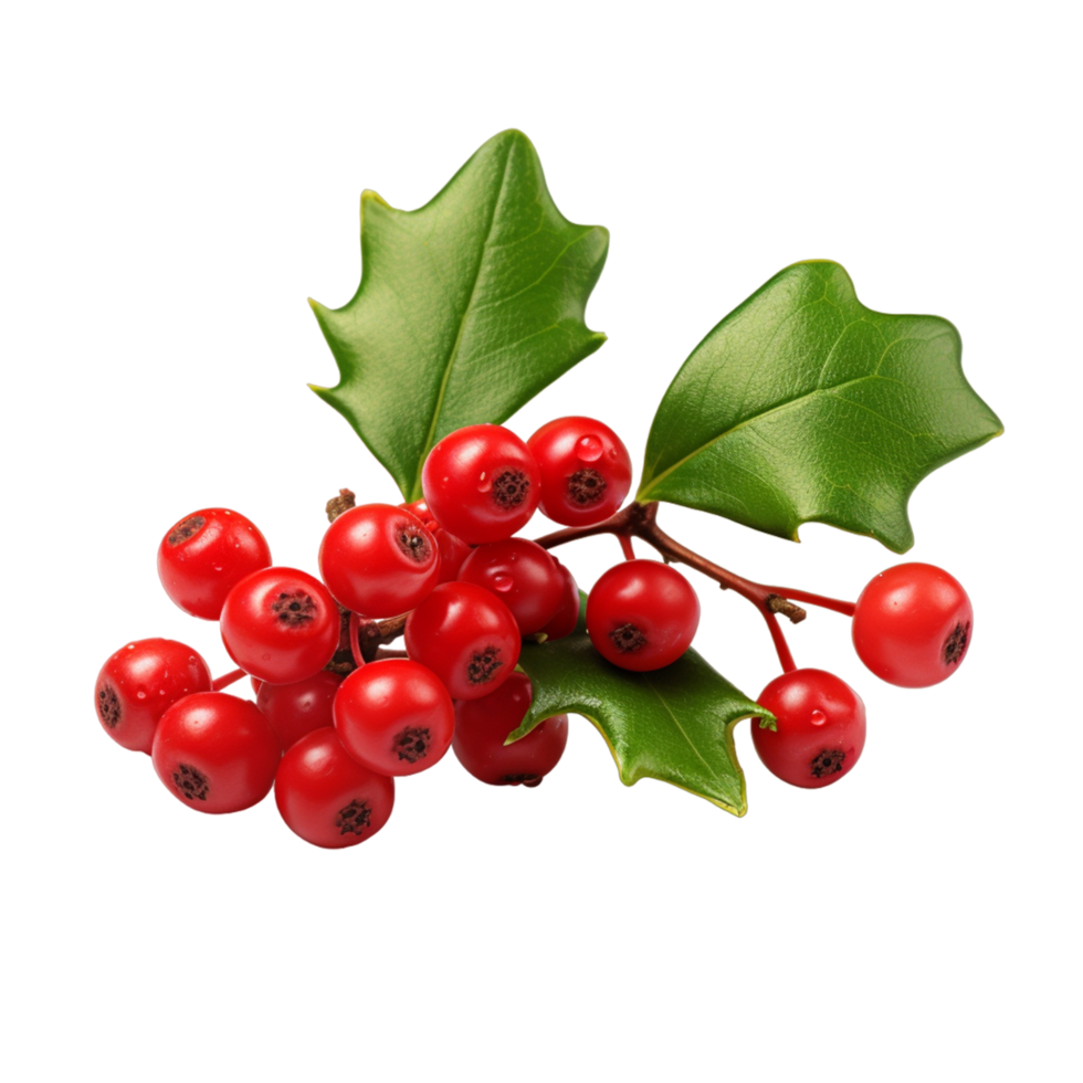 Christmas decoration made of holly leaves Ai Generative png