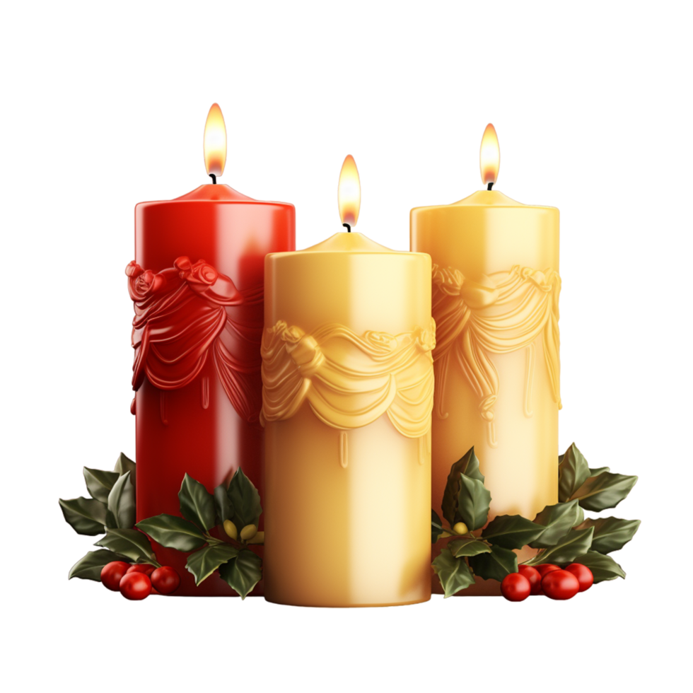 Christmas Candles Ai Generative png