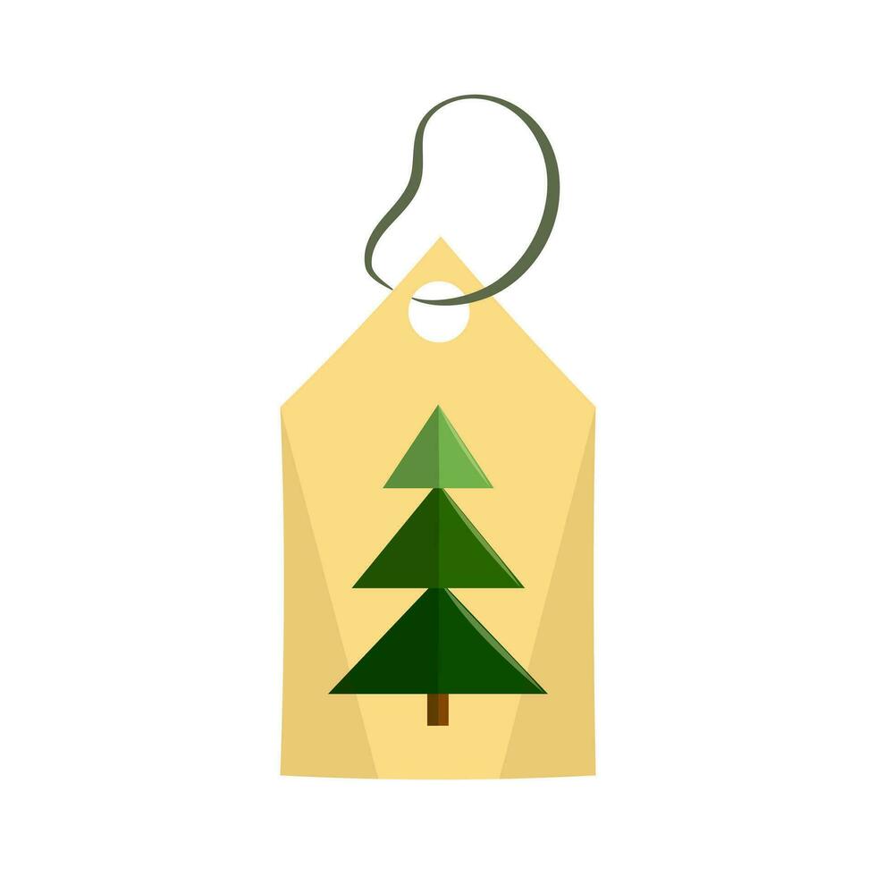 nuevo años víspera precio etiqueta etiqueta con un imagen de un Navidad árbol. Insignia para Navidad venta. plano vector ilustración.