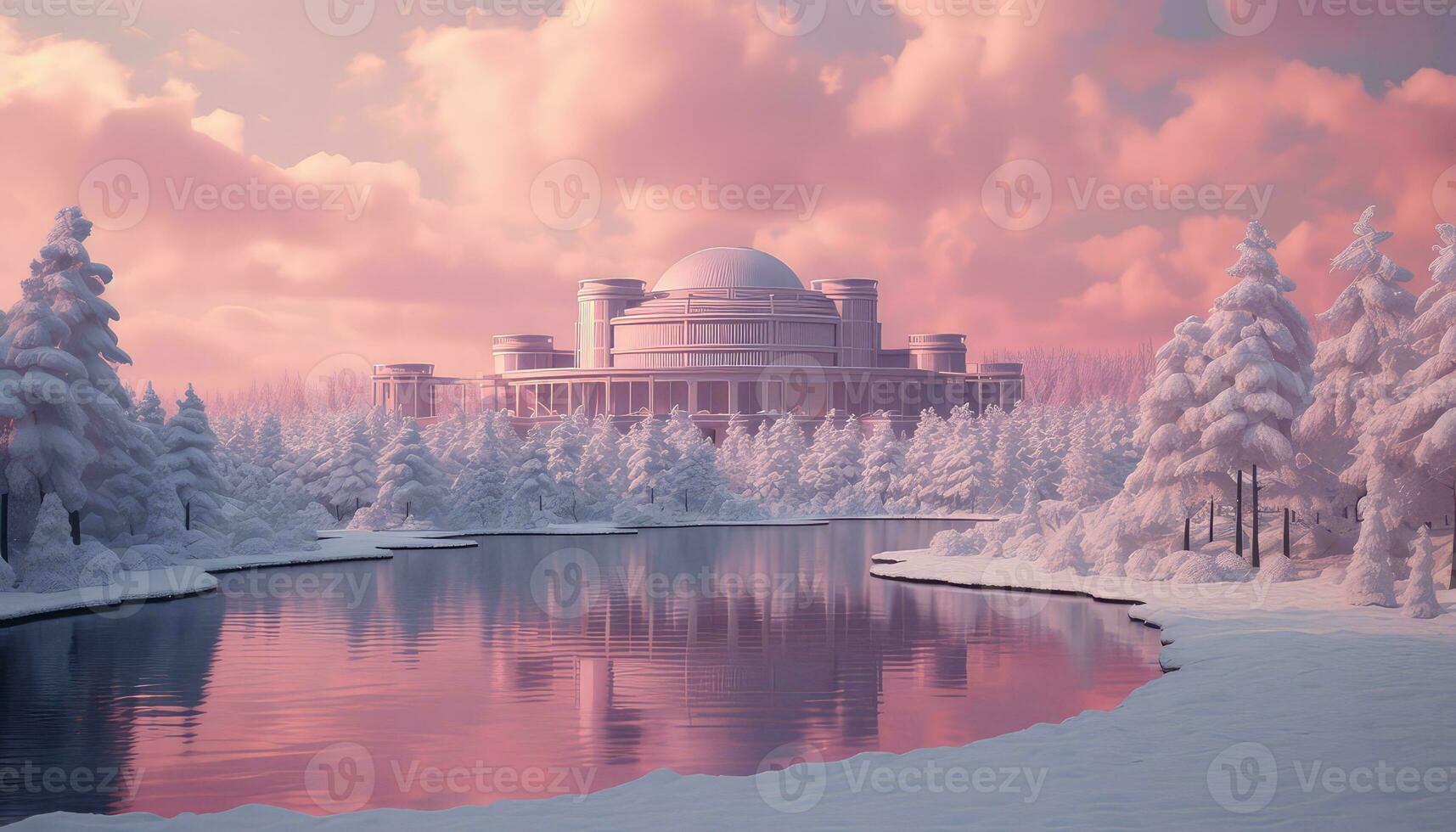 Rectangular Fields Frame Hyperreal Circular Beauty AI generated photo