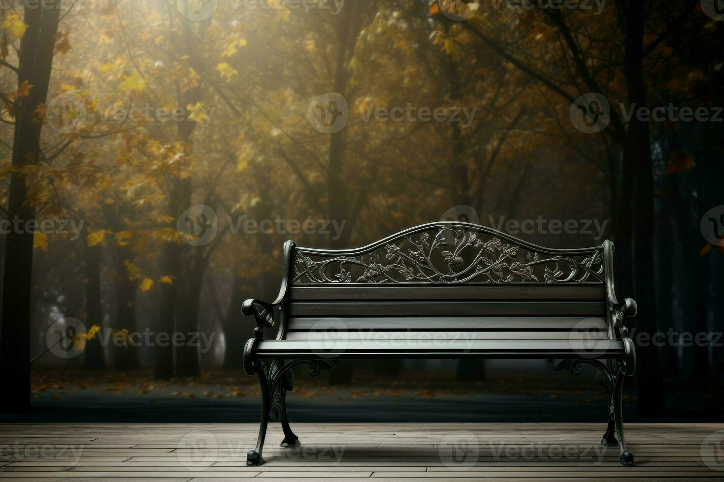 Weathered Bench wooden background. Generate Ai photo