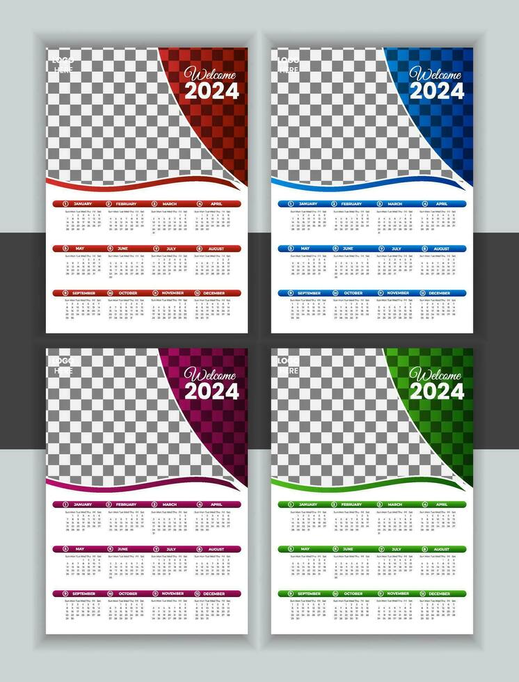 vector calendario diseño 2024