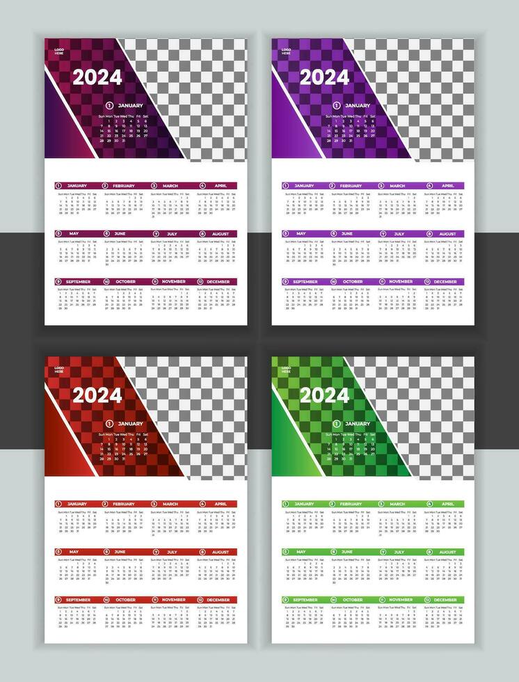 vector calendario diseño modelo 2024