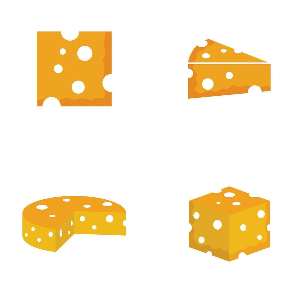 cheese set icon vector