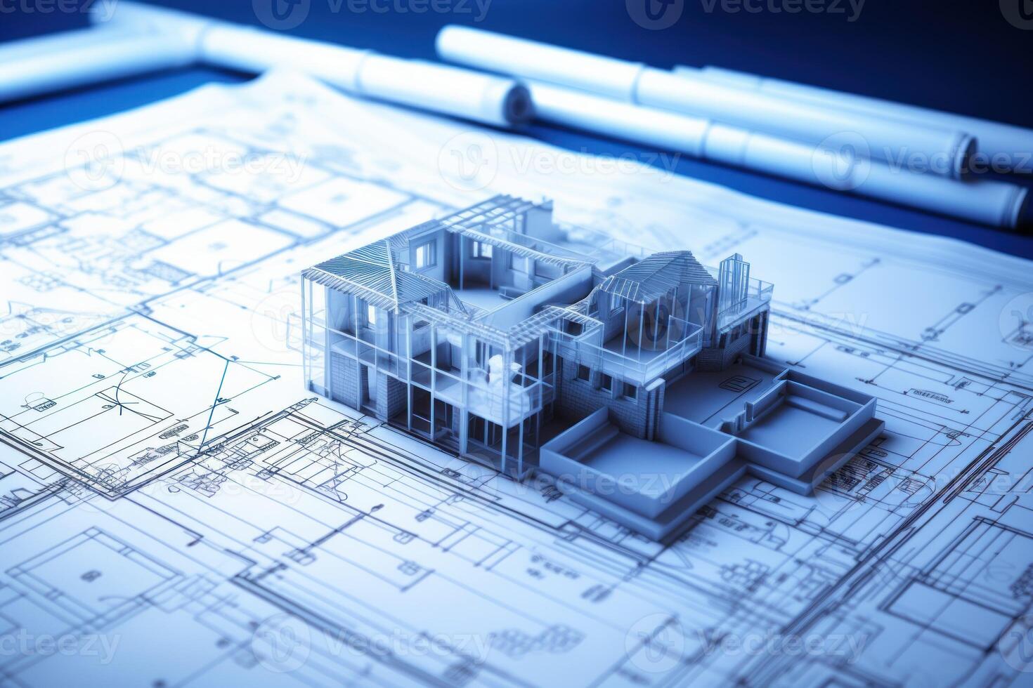 Schematic Architectural plan. Generate Ai photo