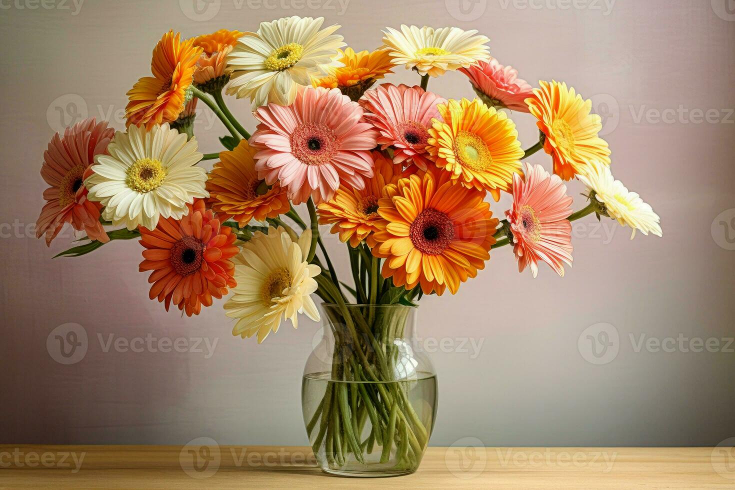 Gerbera daisies vase. Generate Ai photo