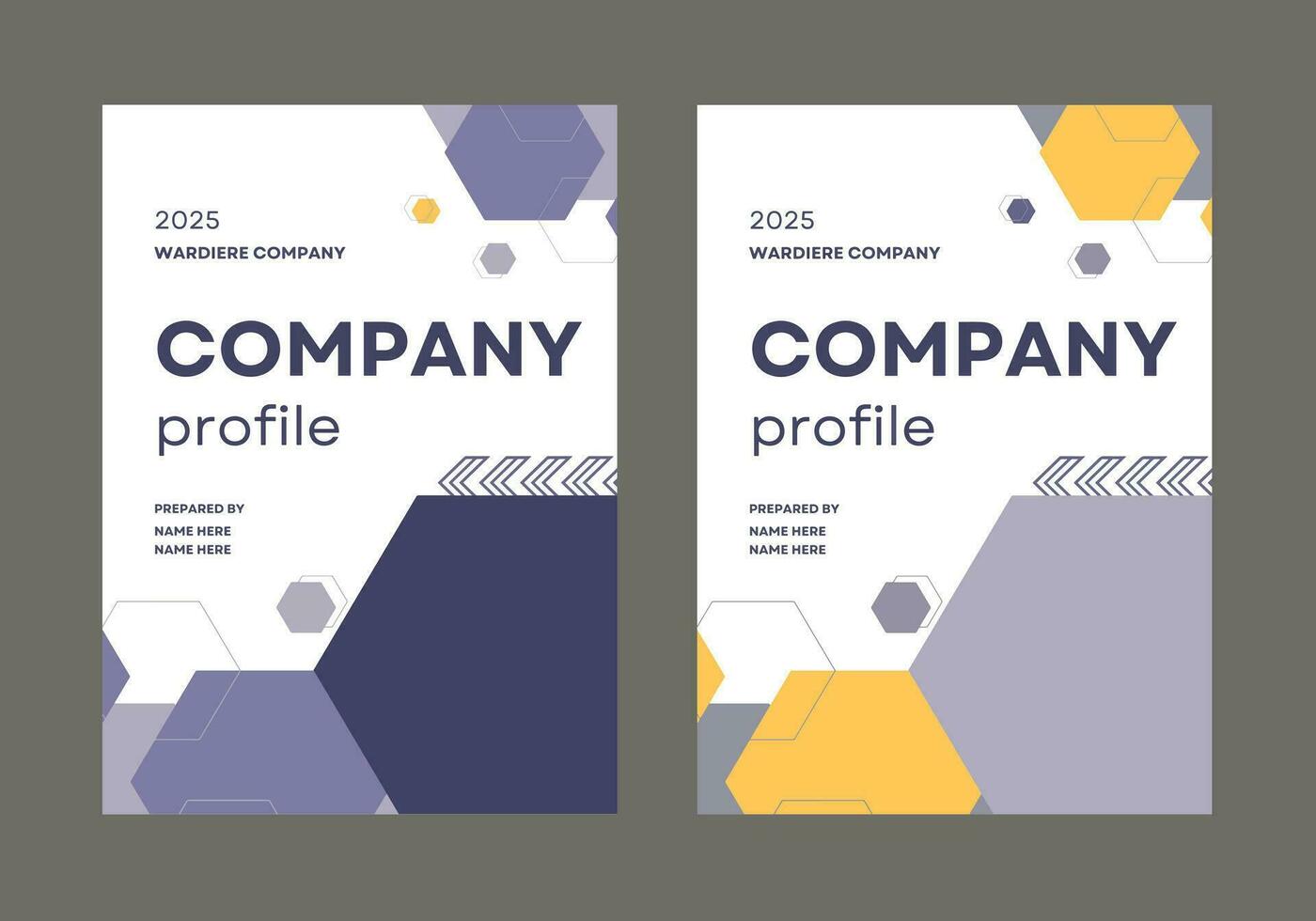 Professional Business Company Profile Vector Template. Free Flyer Mockup