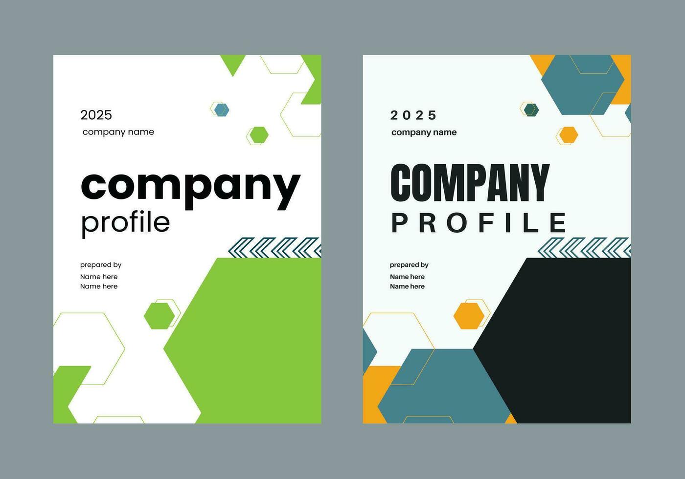 Professional Business Company Profile Vector Template. Free Flyer Mockup