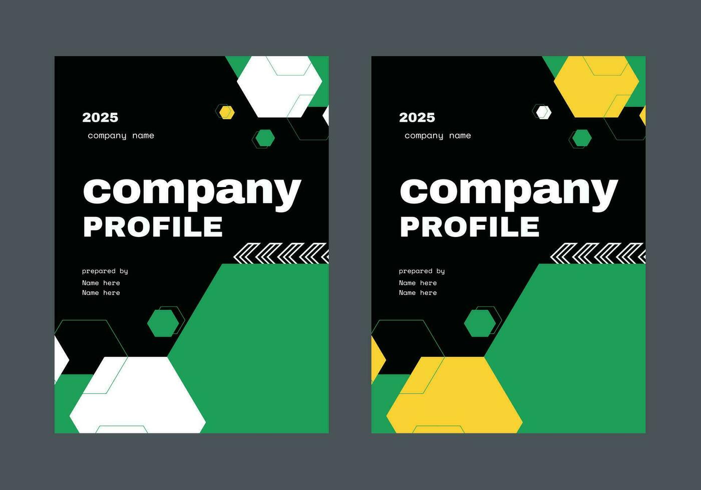 Professional Business Company Profile Vector Template. Free Flyer Mockup