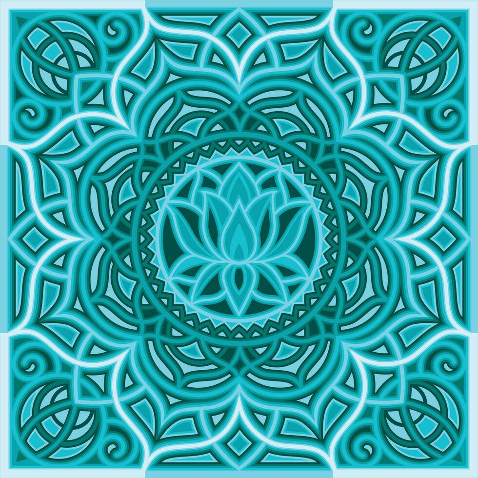 Mandala Laser Cut Template, Multilayer Wall Art Decoration vector