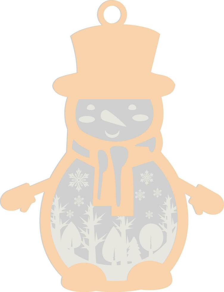 SNOWMAN Multilayer Wood Cut File, Christmas Ornaments vector