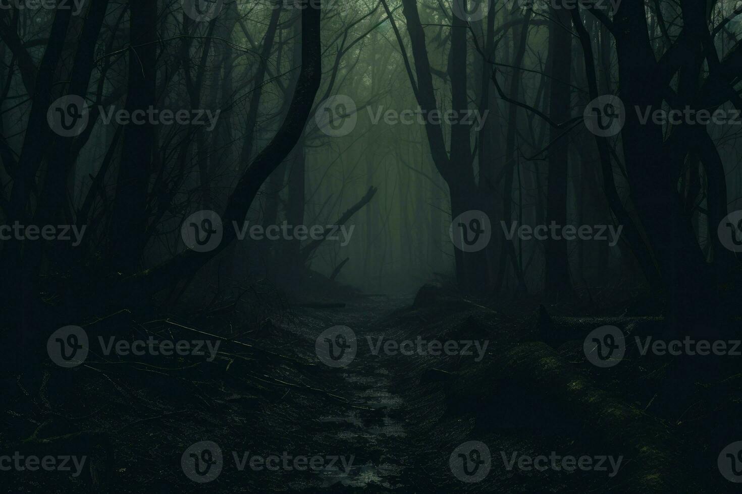 Forest creepy dark. Generate Ai photo