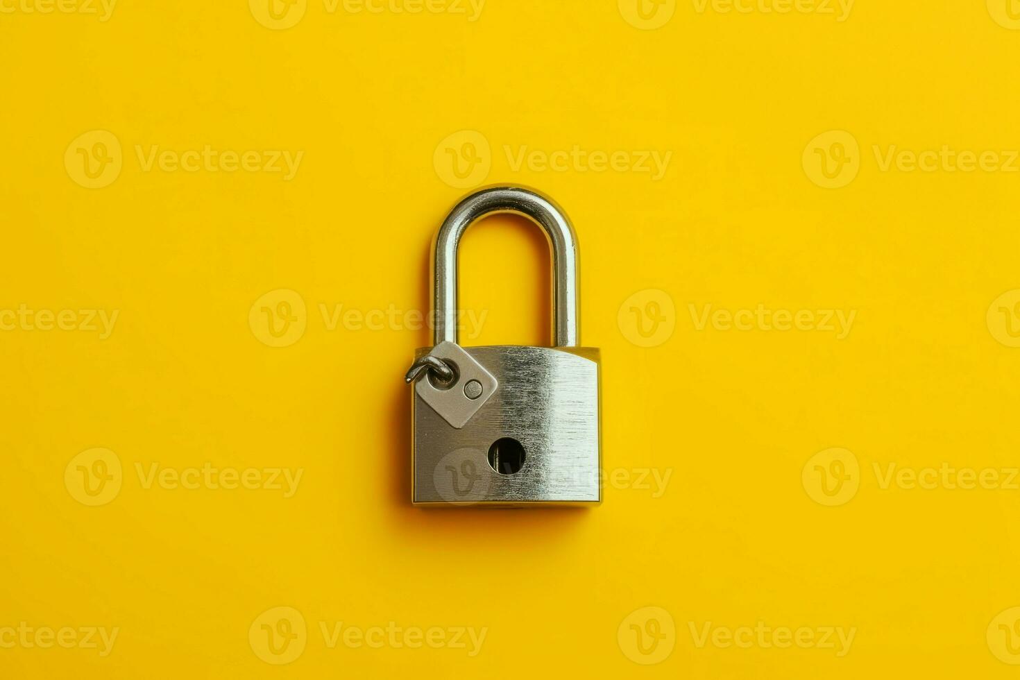 Yellow lock metal. Generate Ai photo