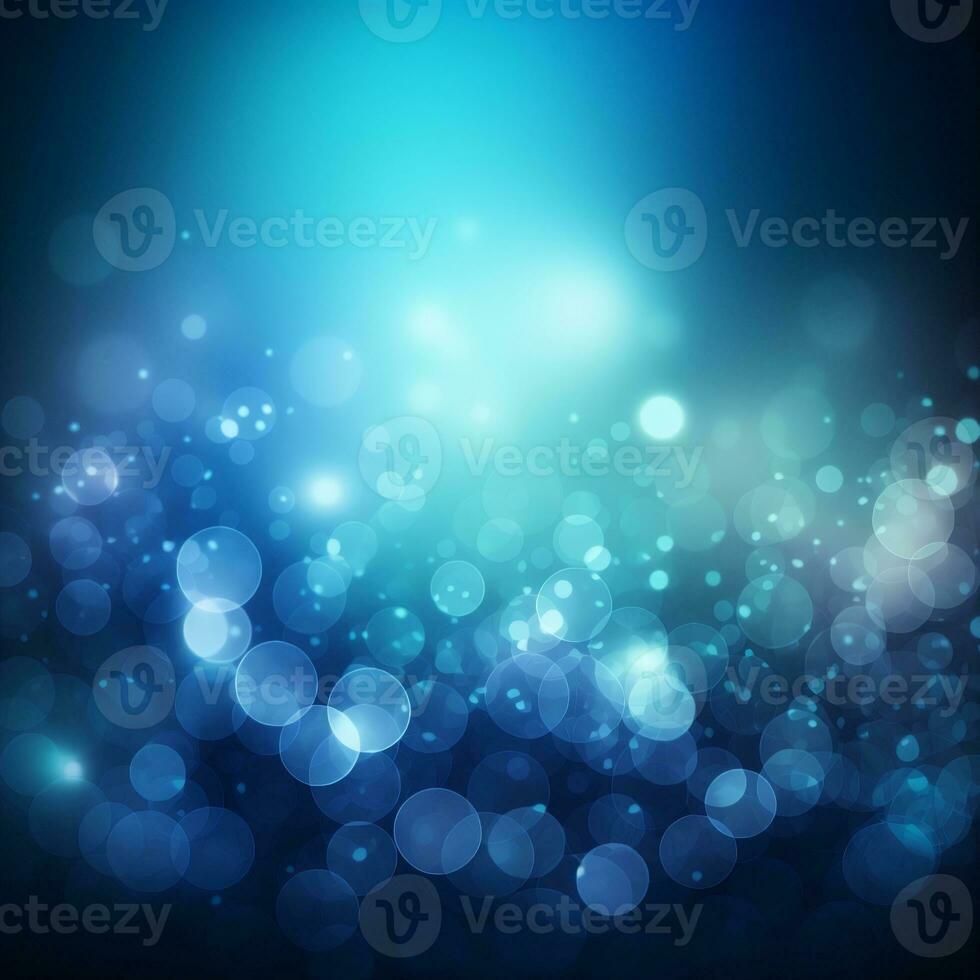 Blue gradient neon shimmering abstract background with bokeh effect photo