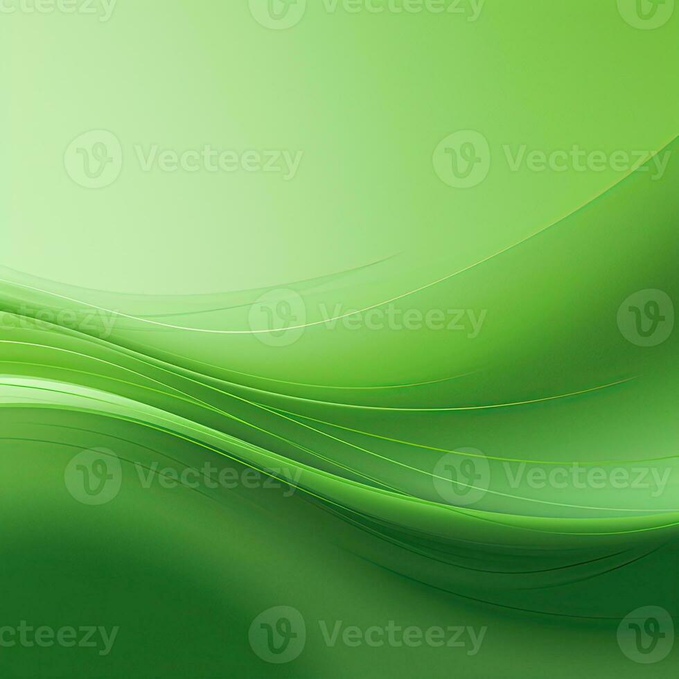 Simple empty green background, wavy lines, gradient photo