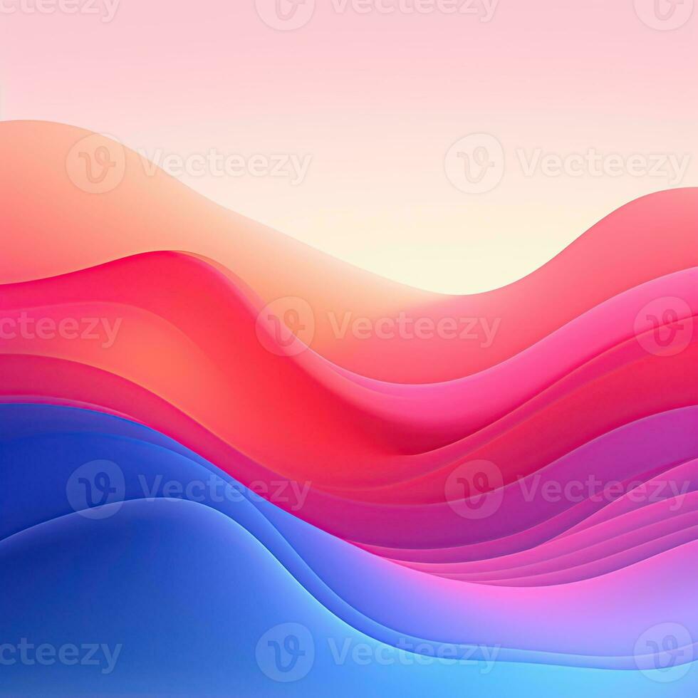 Simple colorful rainbow background with waves photo