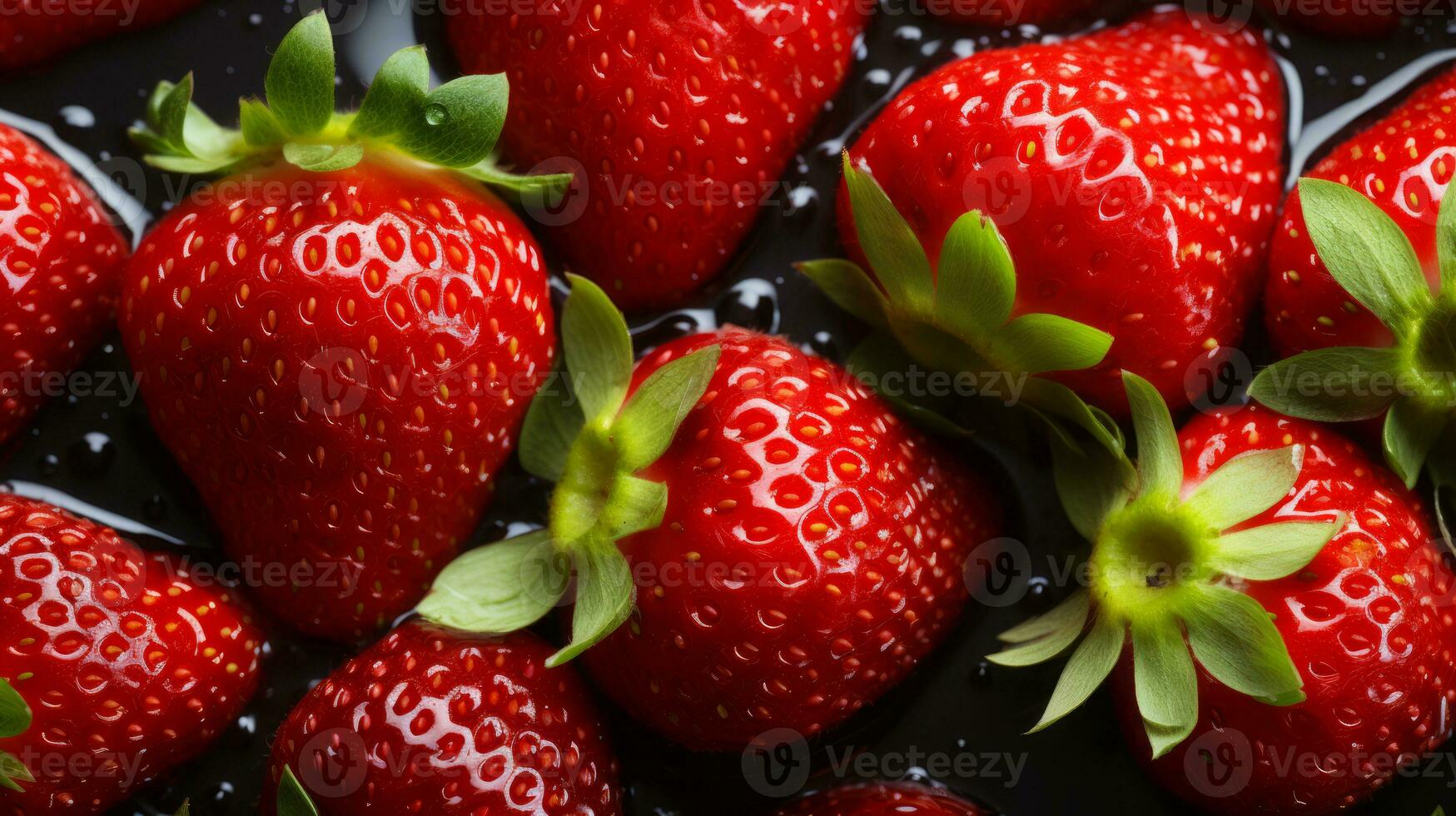 Fresh strawberry slice background on white background. Ai generated. photo