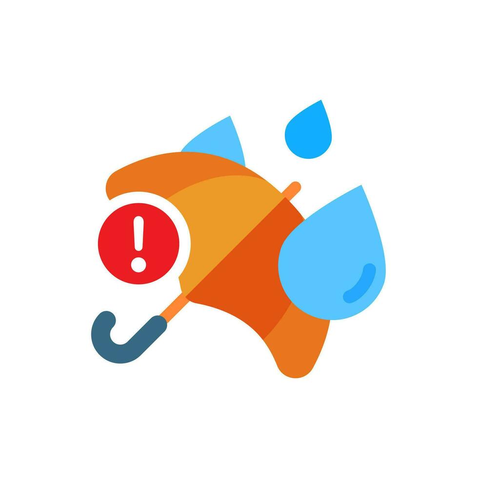 rain prediction warning, advice message for do not forget to bring umbrella concept illustration flat icon, simple vector design