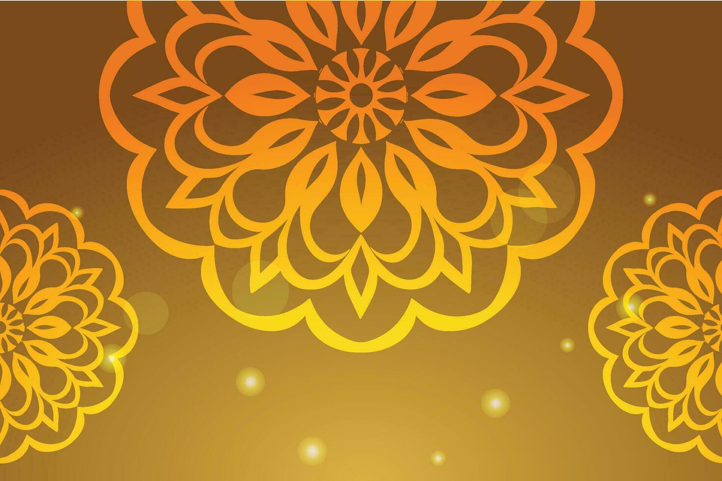 naranja y amarillo mandala modelo con pequeño puntos en un degradado marrón antecedentes vector