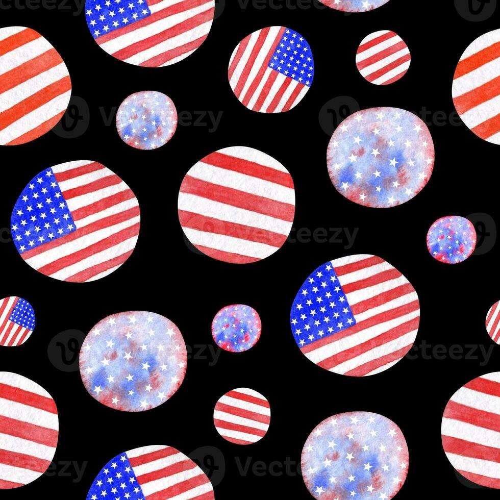 watercolor seamless pattern of American symbolism photo