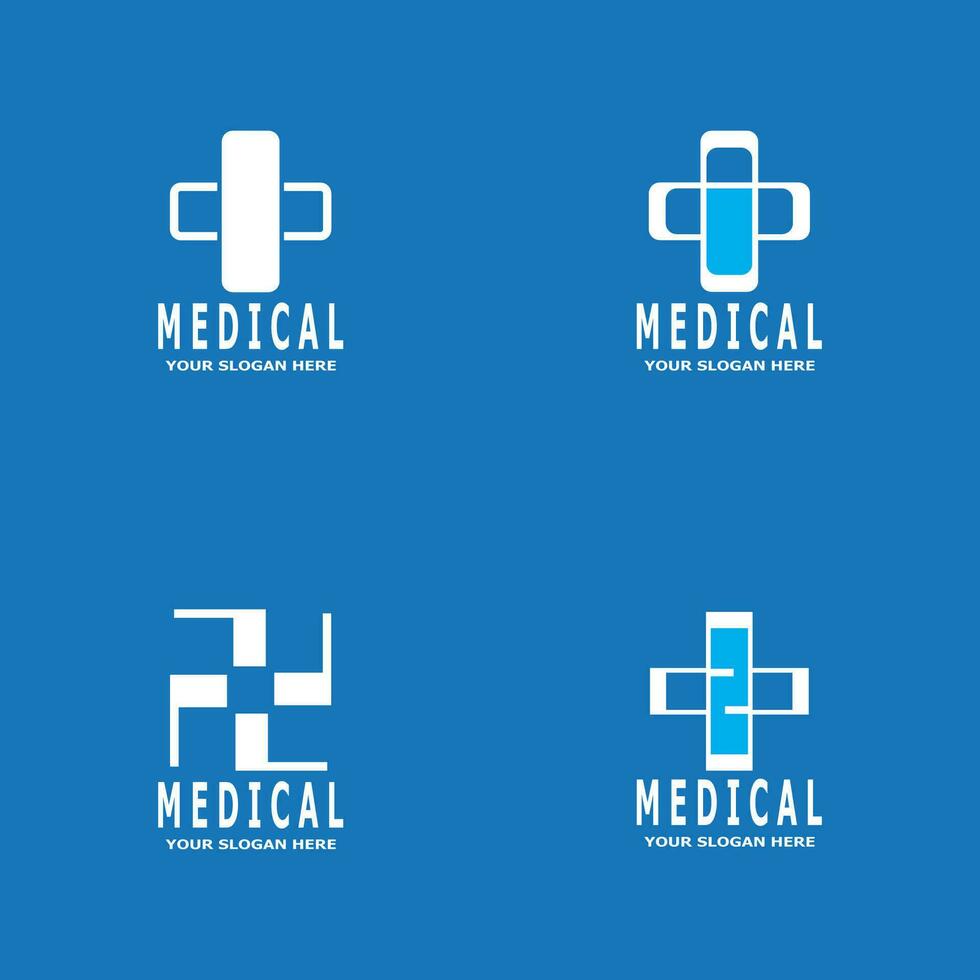 Medical cross health logo vector template