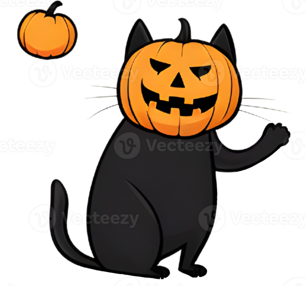 Black Cat In Halloween Generative AI 33258853 PNG black-cat-in-halloween-generative-ai-33258853-png