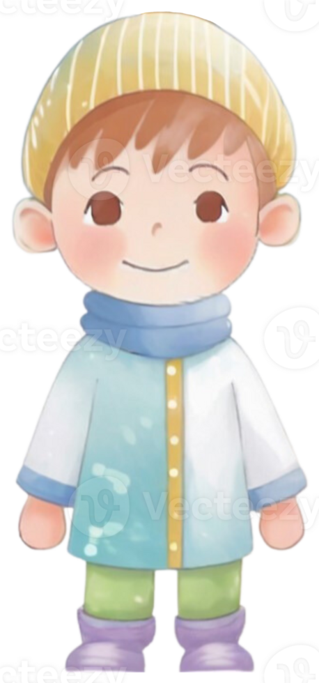 A boy in Christmas. Generative AI. png