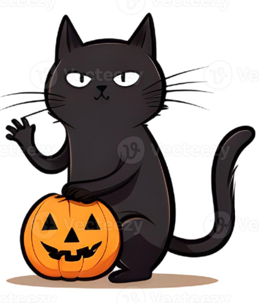 Black Cat In Halloween Generative AI 33259144 PNG black-cat-in-halloween-generative-ai-33259144-png