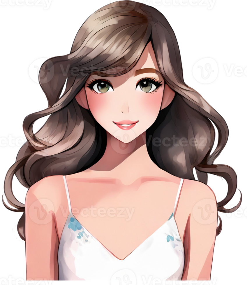 Woman illustration. Generative AI. png