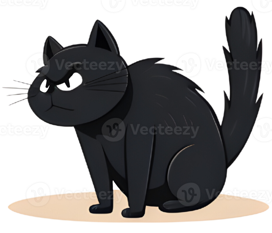 Black cat in Halloween. Generative AI. png