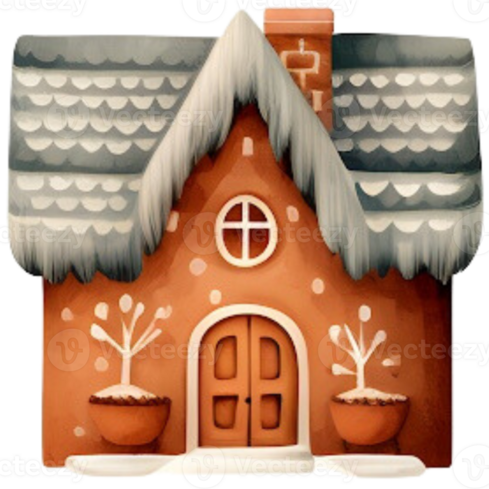 House in winter. Generative AI. png
