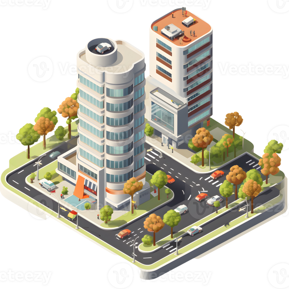 building illustration. Generative AI png