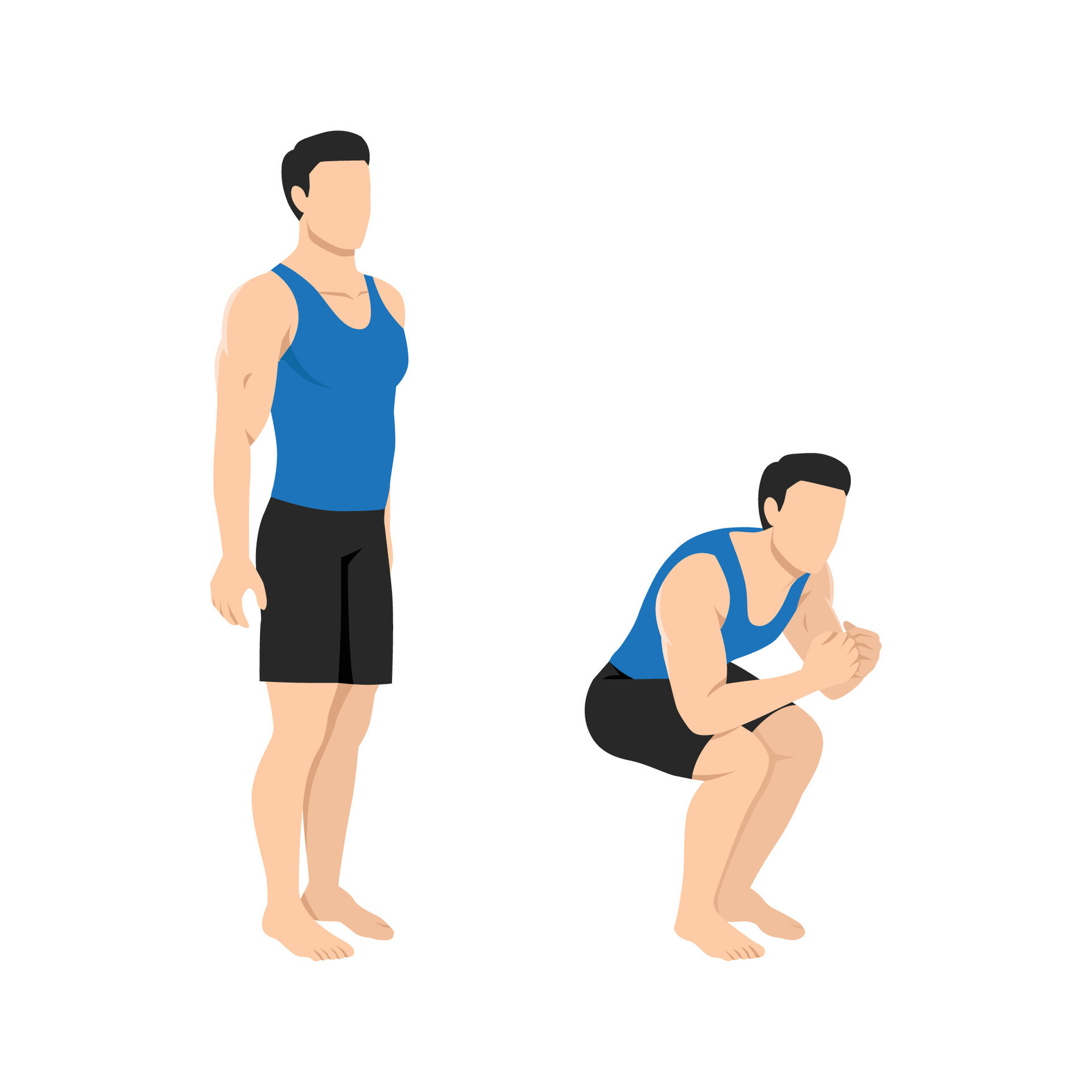 Men doing Squat exercise, Men workout fitness, aerobic and exercises.  Vector Illustration Stock Vector Image & Art - Alamy