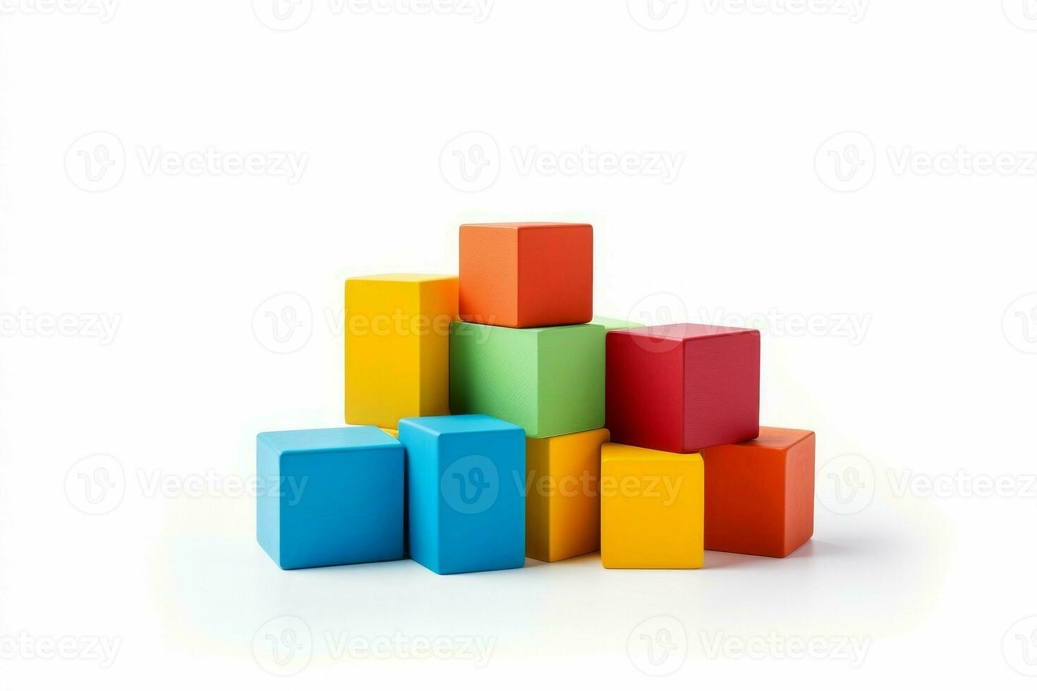 Colorful blocks isolated on white game. Generate Ai photo