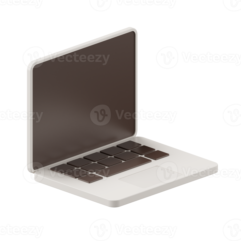 3d render of laptop in the minimal style. png