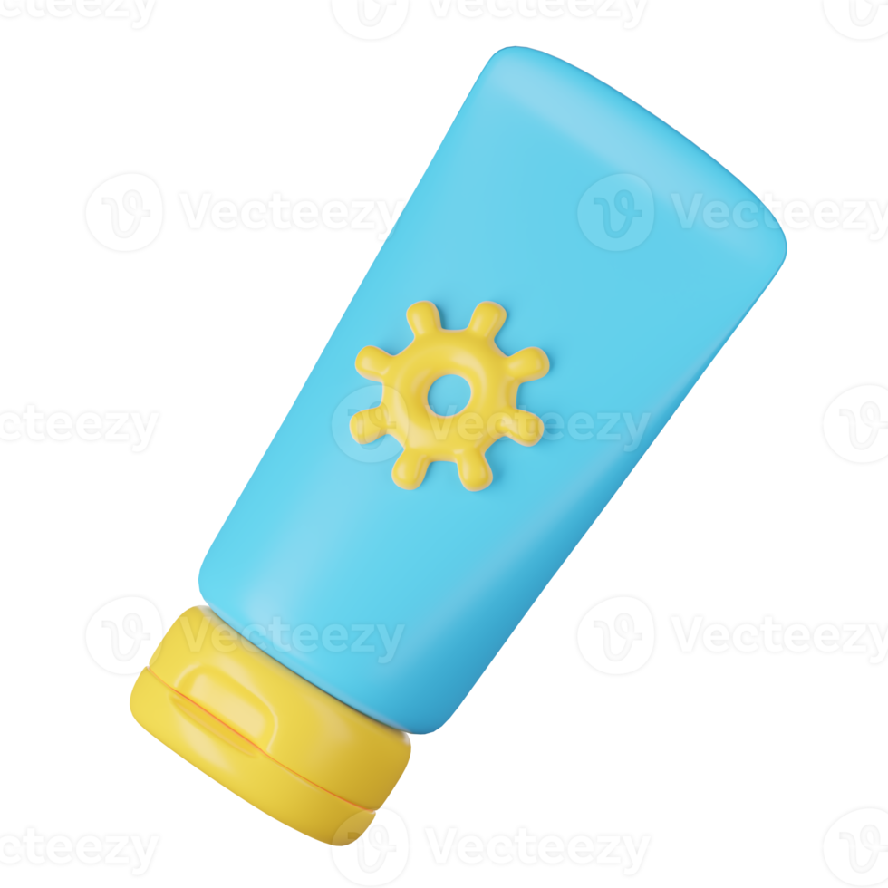3D render of sunscreen cream tube png
