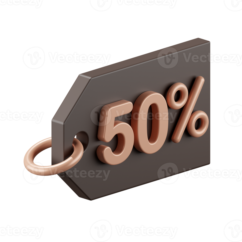 3d render of shopping tag, Coupon of discount price promotion. png
