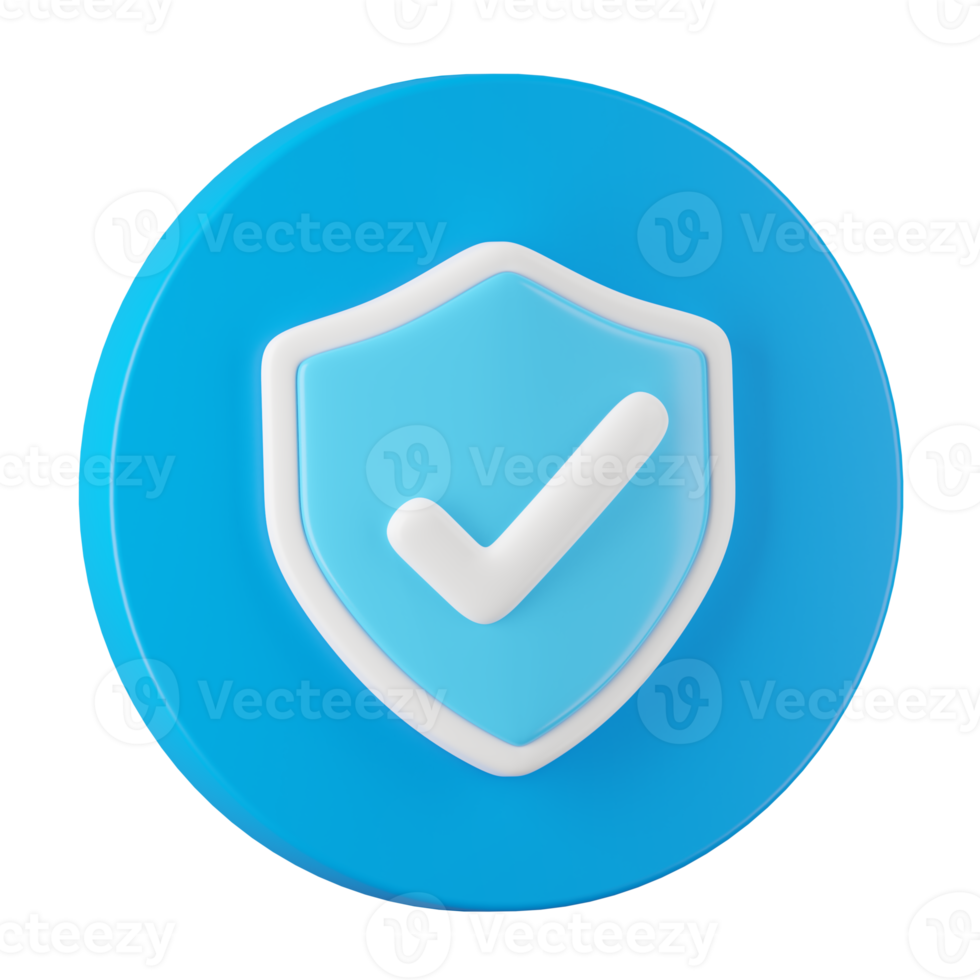 3d render of security safe button icon. png
