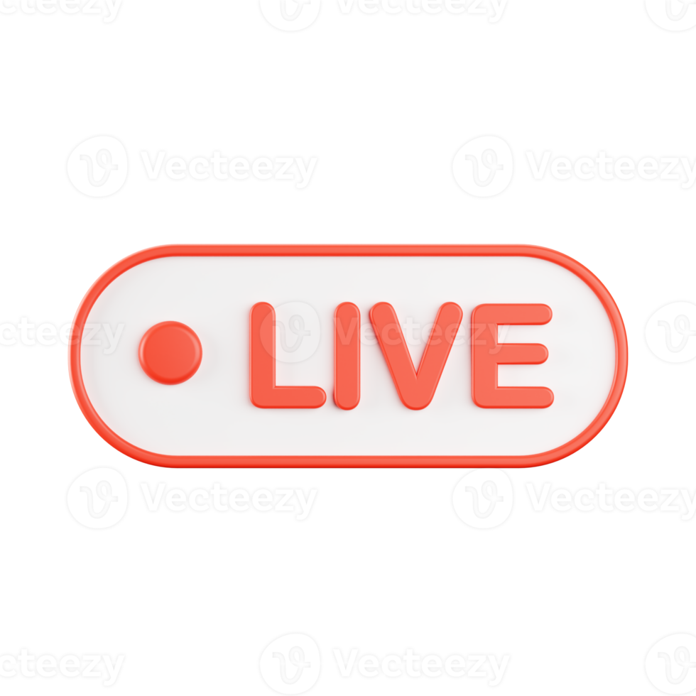 3d rendering of live streaming icon. png