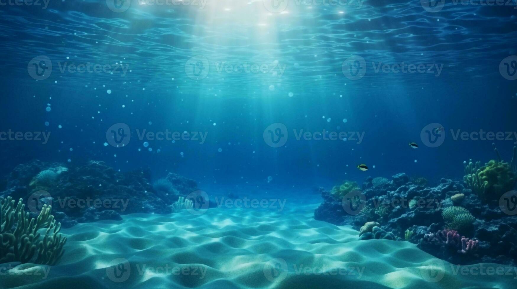 space for text on realistic under the sea background, background image, AI generated photo