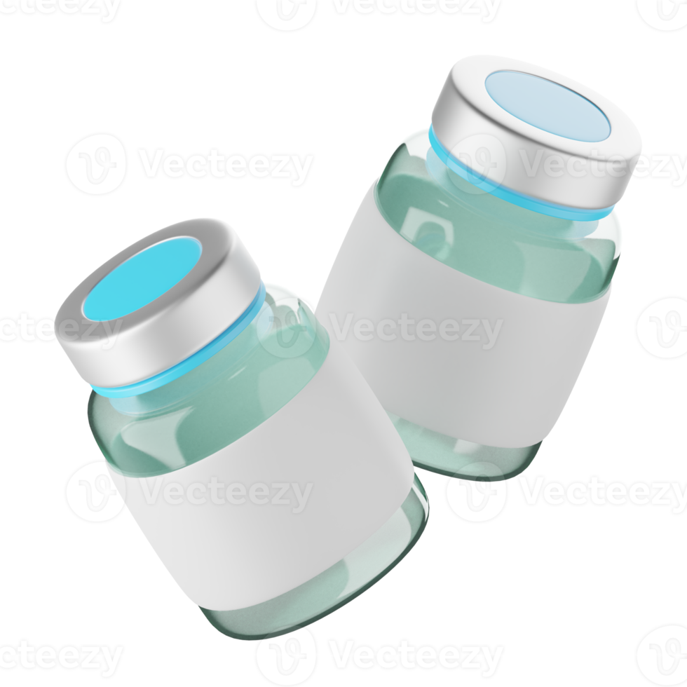 3d icon render of vaccine vials png
